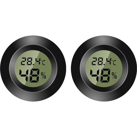 Thermomètre d'intérieur numérique - Mini hygromètre - Écran LCD numérique - Pour intérieur et extérieur - Humidimètre pour humidificateur, cave, chambre de bébé - Fahrenheit ou Celsius (2) (1/4)