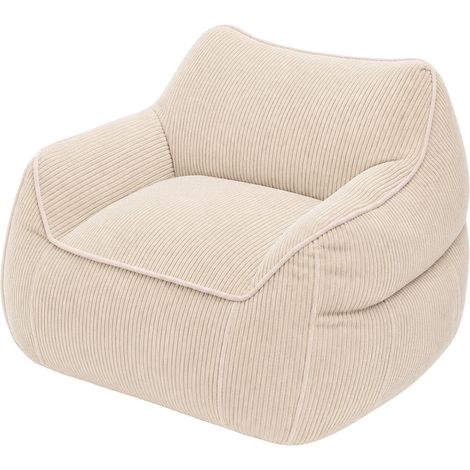 Pouf Fauteuil velours côtelé - 100x110 cm Beige Bananair (1/5)
