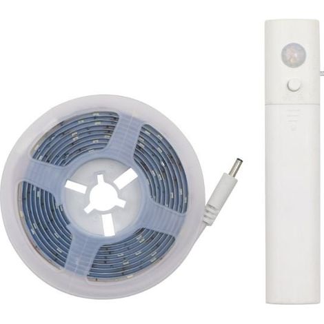 Silamp – Ruban LED à piles 2M 30 LEDs/m – Lumière chaude 3000K – Détecteur de mouvement pour espaces sombres – Alimentation par 4 piles AAA - 30LED