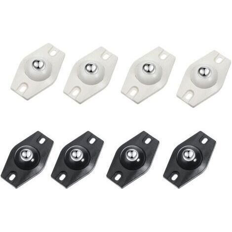 Lot de 8 Mini Roulettes Autocollantes Acier 360° - Pour Boîtes Rangement Petits Meubles Poubelles (1/5)