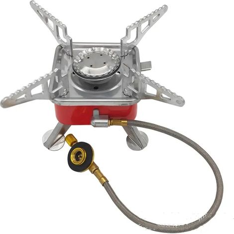 Réchaud à gaz portable mini pour le camping, la randonnée, l'alpinisme, les pique-niques et les barbecues. Fournitures de camping. Cuisinière à gaz portable. (1/5)