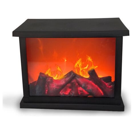 LED-Kamin, dekorativer Kamin, elektrisch, batteriebetrieben, keine Heizfunktion, realistischer Flammeneffekt, 37 x 14 x 21 cm, mit Timerfunktion (1/3)