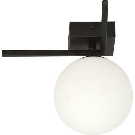 Lampada a Soffitto Imago, Acciaio verniciato a polvere, Vetro, Nero, Bianco, 23x21x18 cm (1/5)