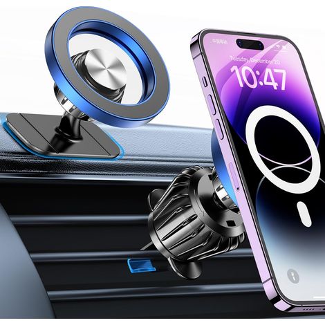 Supporto per telefono da auto MagSafe [Super magneti] Supporto magnetico per telefono da auto [Rotazione a 360°] Kit magnetico per telefono da auto Accessorio per auto per iPhone 17 Pro Max 16 15 14 1 (1/5)