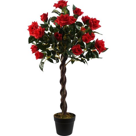 Artificial Red Rose Tree Wedding Twisted Vine Detail 90cm (3ft) (1/4)