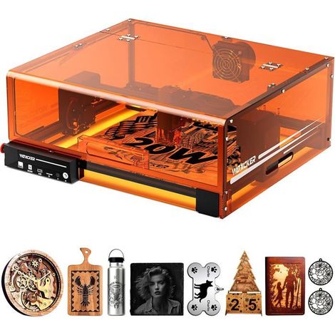 Machine de gravure laser 20W L2 MAX - CNC haute précision pour bois, métal et verre, capot sécurisé