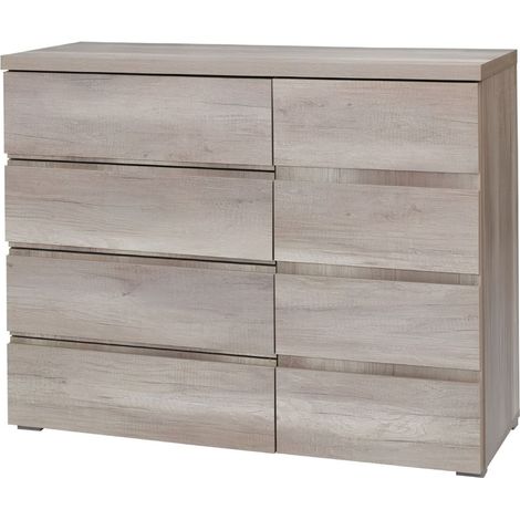 Comò ROMI – 4 cassetti e 1 porta – Colore quercia dab canyon – L110 × P43,5 × H87,5 cm – Camera da letto per adulti (1/5)