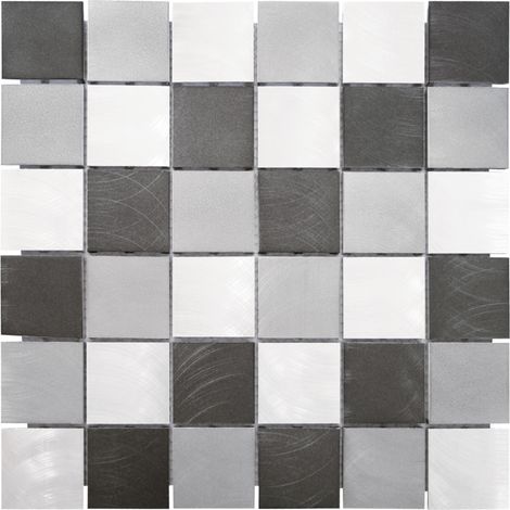 MOSAIQUE CARRE GRIS NOIR 1 PLAQUE 30,5 x 30,5 CM CASA LINEA