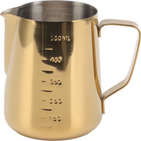 Mousseur à lait 550ML Or, pot à lait double échelle acier inoxydable 304, pichet à vapeur pour cappuccino, latte art (1/5)
