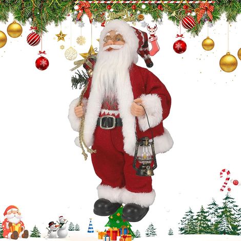 Figurines de Père Noël tenant une lanterne – Décoration de Père Noël – Pour la maison, le dortoir, le salon, les vacances, les fêtes, la cuisine, le comptoir du Nouvel An (1/5)