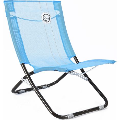 Chaise de plage pliable légère en acier 22mm – Assise en textilène résistant aux intempéries – Charge max 100 kg – Dimensions 58 x 61 x 47 cm – O'Beach (1/4)