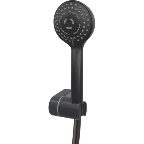 Rociador de ducha + soporte + flexible PAINI Rubí Redondo Negro Mate (1/4)
