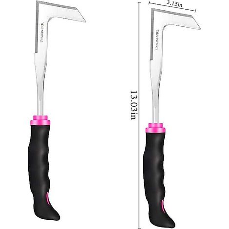 Pour 2 pièces Désherbeur Manuel en Acier Inoxydable, Grattoir de Jardin avec Manche Ergonomique, Outils de Désherbage, Couteau de Désherbage pour Enlever (1/5)