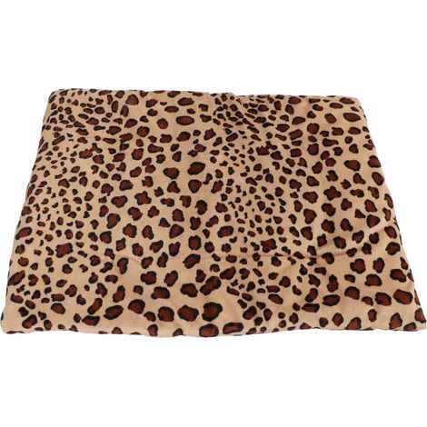 Couverture chauffante USB grand format, plaid électrique lavable et pliable, réglage 3 températures, motif léopard, 37x47 cm, coussin chauffant doux.