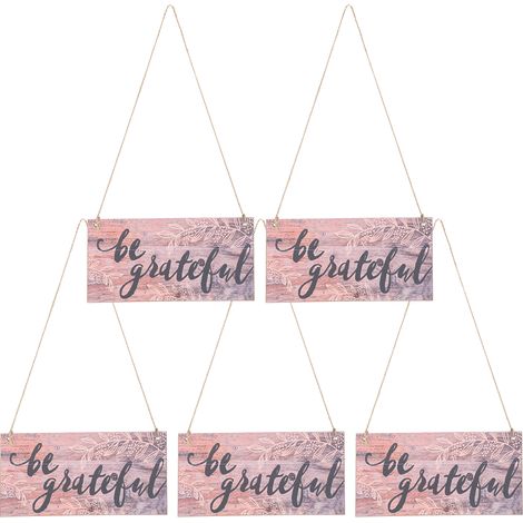 Ensemble de 5 Plaques en Bois pour Décoration Murale Porte Porche Magasin Fête Pendaison (1/5)