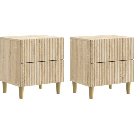 Bedside Cabinet with Drawer 2 pcs Sonoma Oak 43 x 34.5 x 48 cm vidaXL