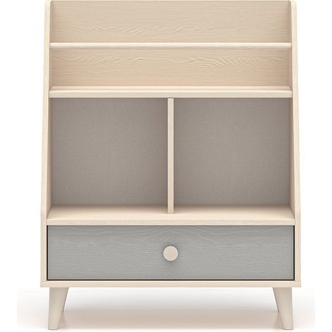 Pequeña biblioteca 1 cajón Alycia Beige y Gris (1/4)