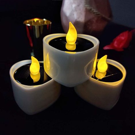 MINKUROW 6 Pezzi Led Candele Solari, Candele Senza Fiamma Alimentate A Batteria, Realistiche Luminose, Impermeabili, Energia Solare, Cuore Romantico E Caldo, Per Regalo Di Natale E Decorazioni Nataliz (1/5)