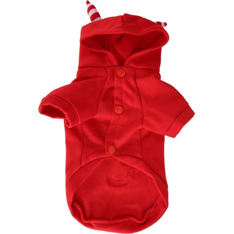 Costume en tissu pour animaux de compagnie avec motif lumineux de personnage maléfique, vêtements d'Halloween pour chien et chat, rouge (1/5)