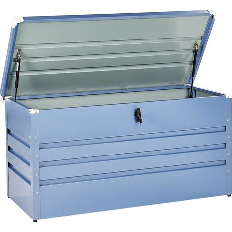 Caja de almacenamiento para exterior de acero galvanizado azul 400L Cebrosa