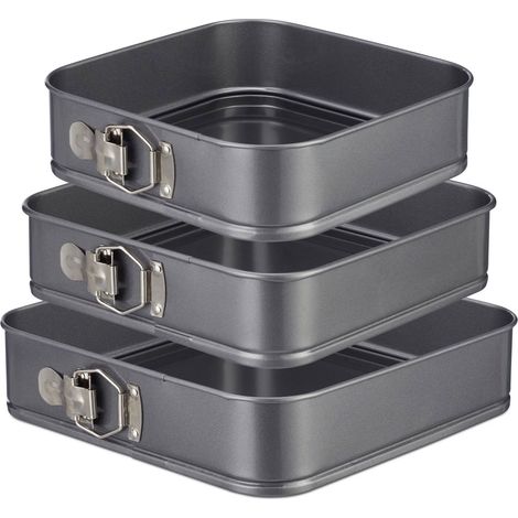Juego de 3 moldes cuadrados para hornear