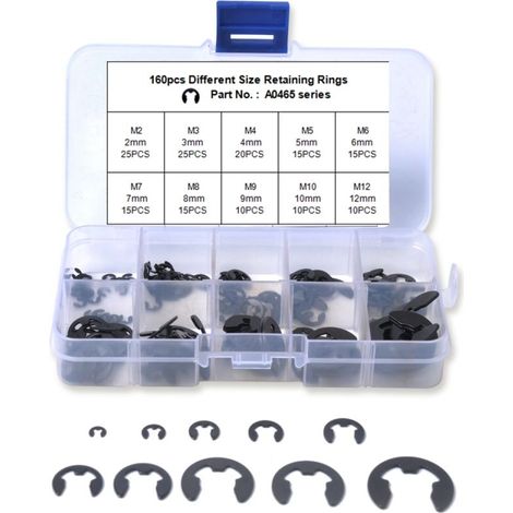 Bague d'arrêt externe métallique durable et portable, circlip, rondelle E-clip pour fixation (1/5)