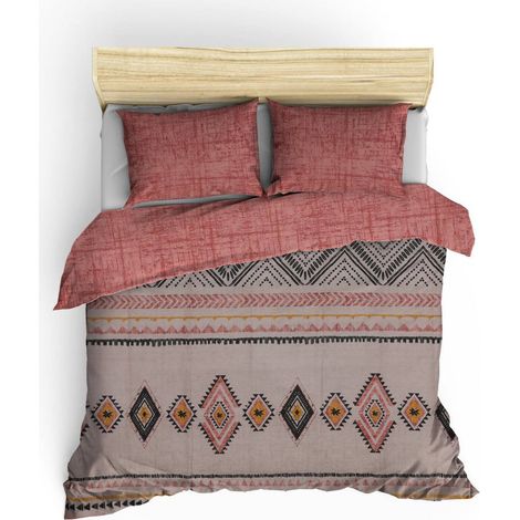 Housse de Couette Grand River, Taie Incluse, Fermeture à Boutons, 220x260 cm Multicolore