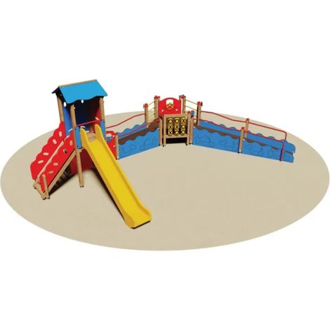 Struttura gioco Play Center 1002 Giochipark legno pino nordico H134cm PE/VTR - Vetroresina (1/4)