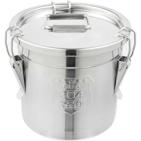 6L/1.59gal 304 Stainless Steel Canister w/Lid Flour Storage Container for Kitchen Airtight Dog Food Container Metal Coffee Bean Can Long Term Sealing Bucket Food Jar for Rice Sugar (1/5)
