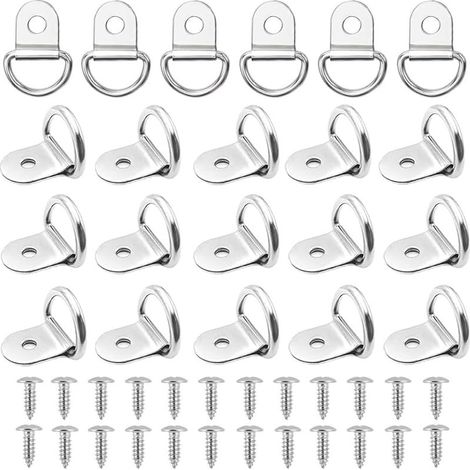 Set mit 20 faltbaren Zurrösen aus Edelstahl 304, Anhänger-Zurrösen, Zurrösenhaken, mit 20 Schrauben (1/5)