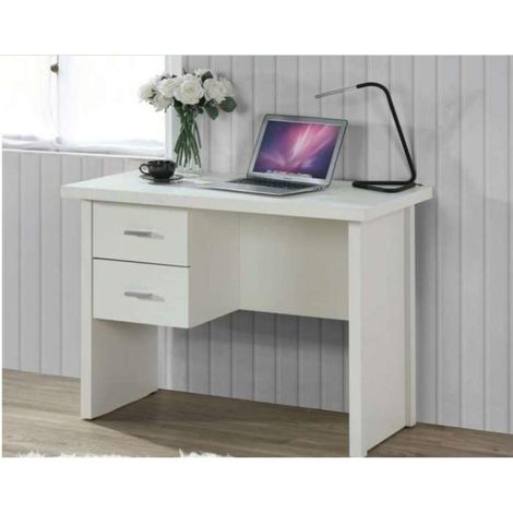 Mesa de despacho Oscar dos cajones acabado blanco, 75 cm(alto)100 cm(ancho)50 cm(largo)