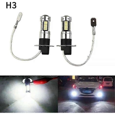 2 Stück H3 LED-Scheinwerfer-Nebelscheinwerferlampen, superhelle Fahrlichtlampen, Canbus, 6000K Weiß, 100W-JXLGV (1/5)