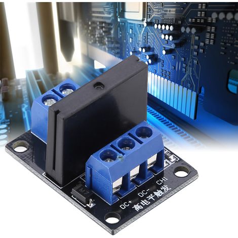 Module relais statique à déclenchement haut niveau 1 canal 5/12 V CC, sortie 250 V CA 2 A avec fusible (12 V)