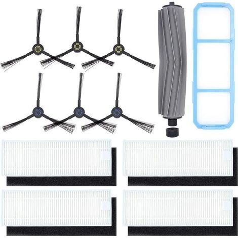 Accessoire pour ILIFE A7 A9S Aspirateur Robot, Kit de remplacement compris 1 brosse principale, 6 brosses latérales, 4 filtres, 1 (1/4)