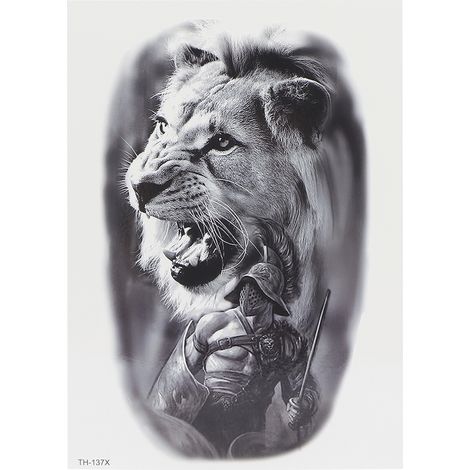 TH-137 Tatouage temporaire waterproof motif animal unique pour homme autocollant portable (1/5)