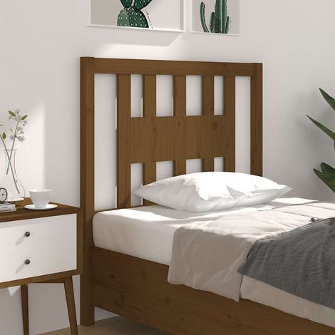 vidaXL Cabecero madera maciza de pino marrón miel 106x4x100 cm (1/5)