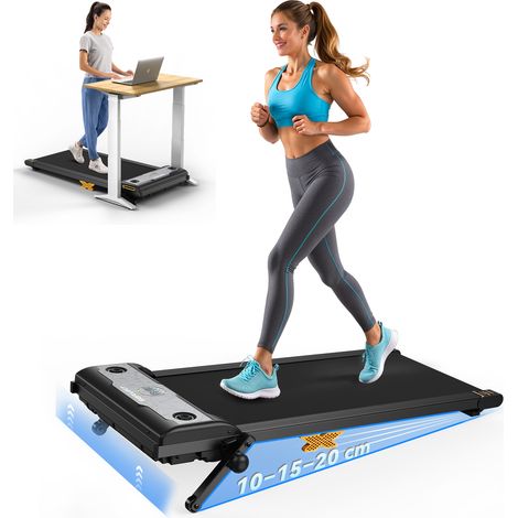 Tapis de marche compact et silencieux avec inclinaison de 12 %, modèle portable sous bureau pour maison et télétravail, écran LED et télécommande (1/5)