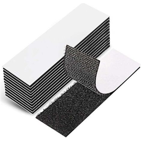 12 Pièces Scratch Autocollant Double Face, 3 x 10cm Puissant Scotch Scratch pour La Maison Et Le Bureau Noir Amovible et Réutilisable Bande Scratch Adhésive-ARCAN (1/4)