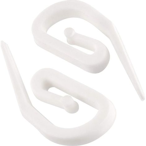 Crochets pour Rideaux en Plastique Blanc - Paquet de 100 (28 x12mm) Tentures/Fenêtres/Rideaux, (1/4)