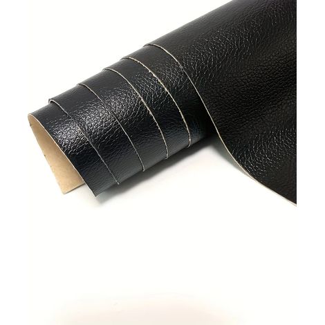 Ensemble de cinq pièces - (Noir, 50X148Cm) Patch de réparation en cuir auto-adhésif, forte adhérence, résistant à l'usure et durable. (1/5)
