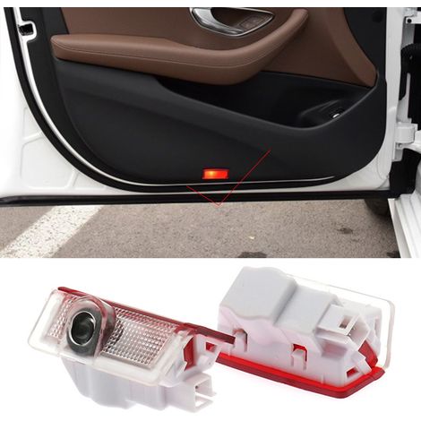 (Pour logo Mercedes) Lot de 2 projecteurs LED d'accueil pour portières de voiture, compatibles avec Mercedes-Benz Classe E W212 W213 W205 AMG GLA GLC X253 W246 X166 W166 W164 V177 W176. Éclairage auto (1/5)
