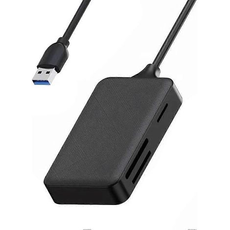 Lecteur de cartes 4 en 1 USB SD Micro-SD TF CF MS, adaptateur pour ordinateur portable et PC, lecteur de cartes OTG multiple USB (1/5)