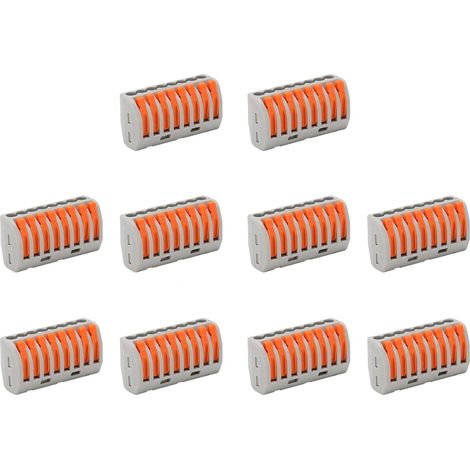 Lot de 10 bornes à sertir pour câbles rigides flexibles, connecteurs rapides pour fils conducteurs, PCT218 (1/5)