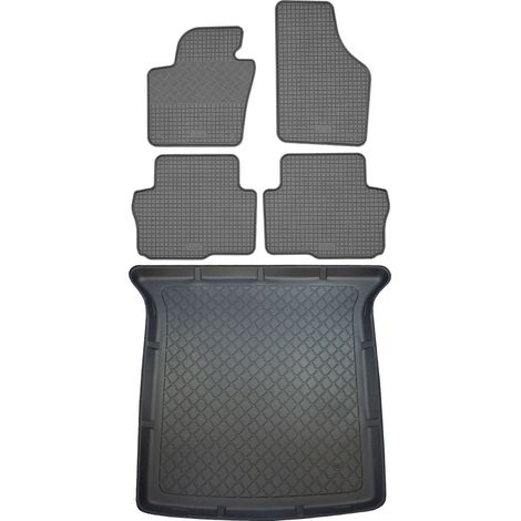 Ensemble de tapis de sol en caoutchouc pour Seat Alhambra II VAN (5 portes) à partir de septembre 2010 + tapis de coffre (1/5)
