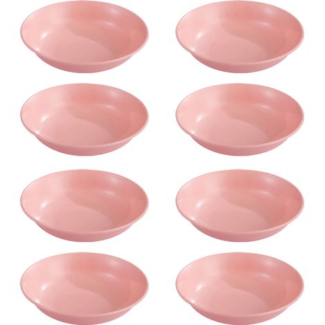 8 soucoupes rondes pour assaisonnement, 8,5 cm x 2,2 cm, en PP, anti-dérapant, multi-couleurs (beige, rose, bleu, vert) (1/5)