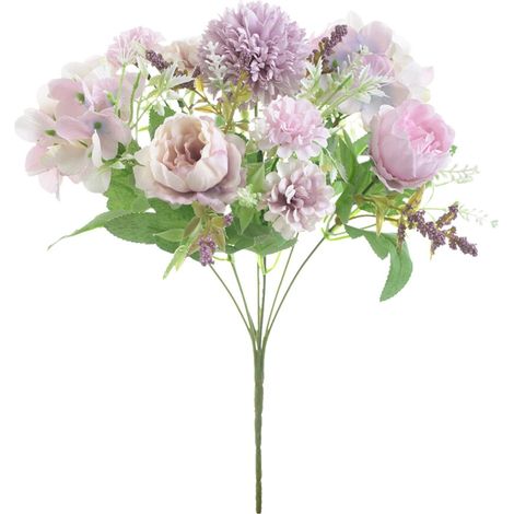 roses artificielles, roses roses simulées, fleurs en soie, bouquet champêtre