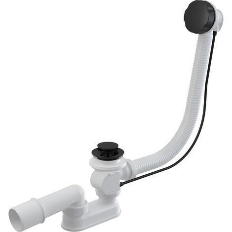 Alca Siphon für Badewanne, Ablaufgarnitur, Mattschwarz (A55BLACK) (1/3)