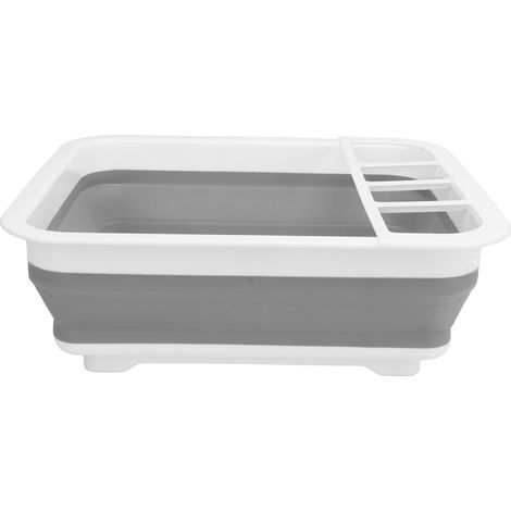Égouttoir pliable pliant pour vaisselle, séche-vaisselle portable pliable, organisateur gain de place pour cuisine, camping-car, camping, voyage. (1/5)