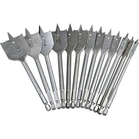 Ensemble de 13 forets plats pour le travail du bois avec boîte de rangement (1/4)