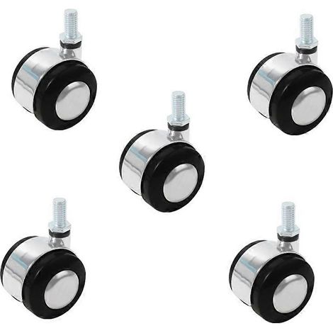 Ensemble de roulettes silencieuses de 5 cm pour chaises de bureau/chaises d'ordinateur, outils de quincaillerie pour meubles à roulettes larges et silencieuses (1/5)